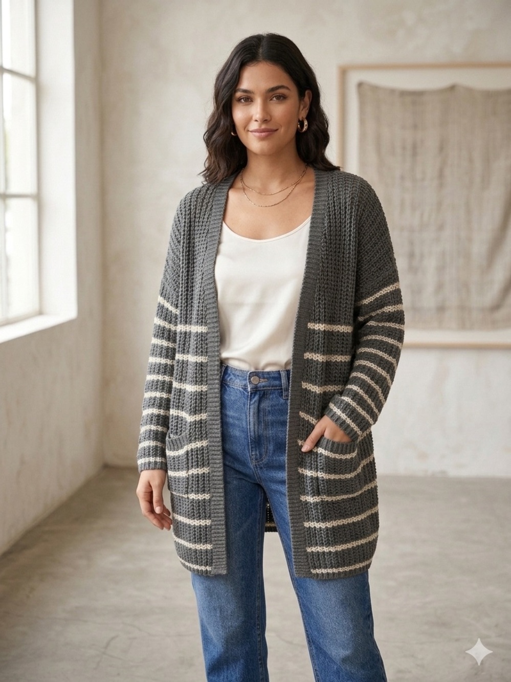 POL Oversized Crochet Sweater